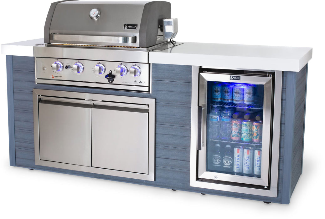 Mont Alpi 4-Burner Stainless Steel Art-wood Outdoor Island Grill