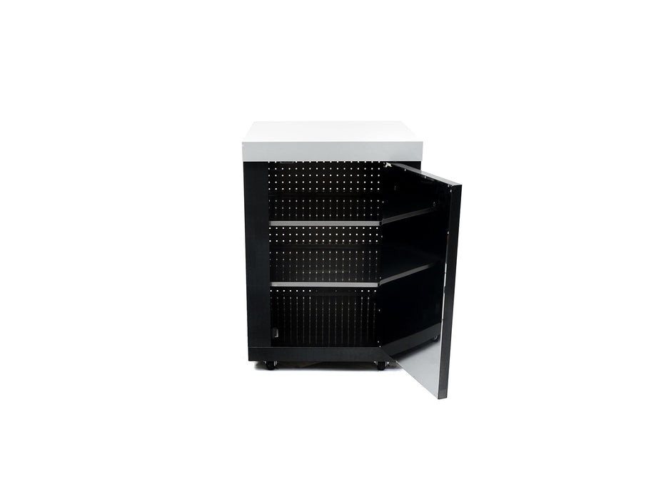 Mont Alpi Black Stainless Steel Extra Storage Right Cabinet Module with Shelves