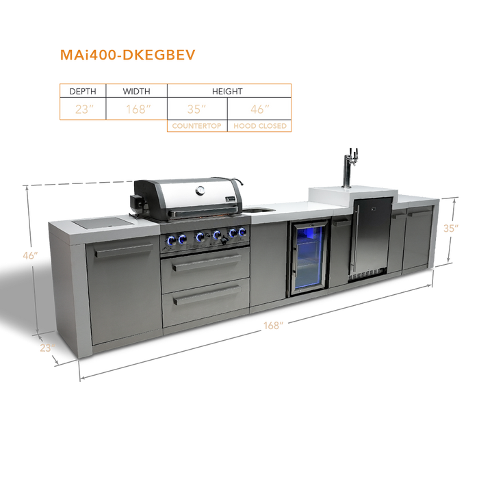 Mont Alpi 805 Island with a Kegerator and a Beverage Center