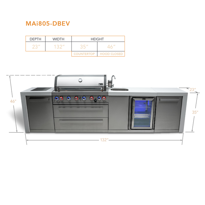 Mont Alpi 400 Deluxe Island with a Beverage center