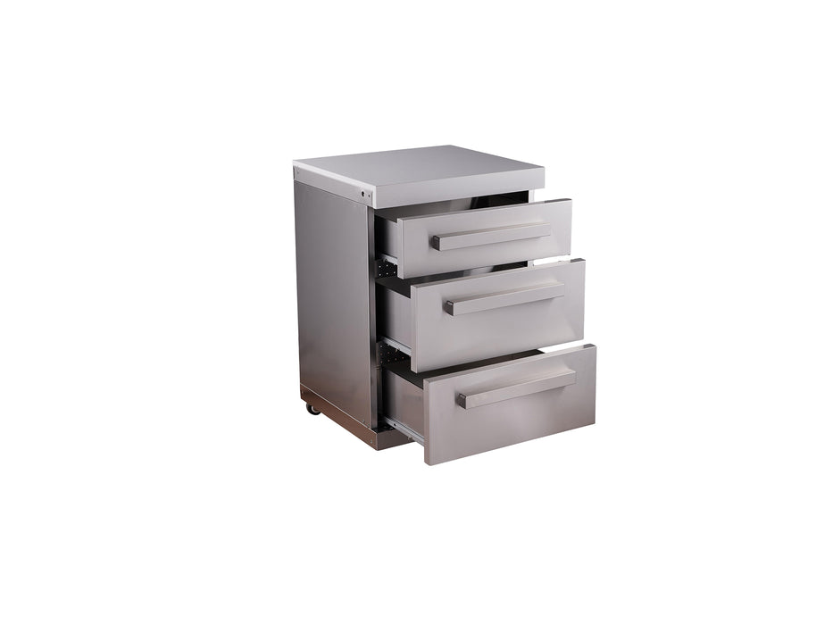 Mont Alpi Extra Drawers Cabinet Module in Stainless Steel