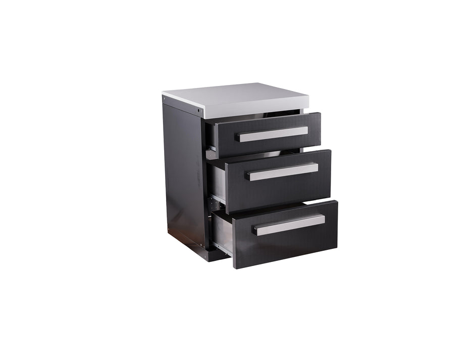 Mont Alpi Extra Drawers Cabinet Module in Black Stainless Steel