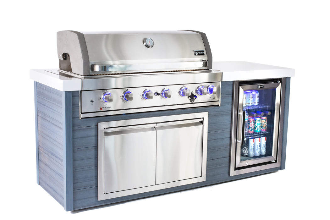 Mont Alpi 6-Burner Stainless Steel Art-wood Outdoor Island Grill