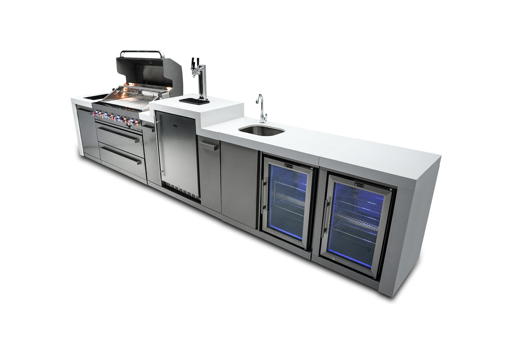 Isla Mont Alpi 805 Deluxe con dispensador de cerveza, centro de bebidas y gabinete refrigerador