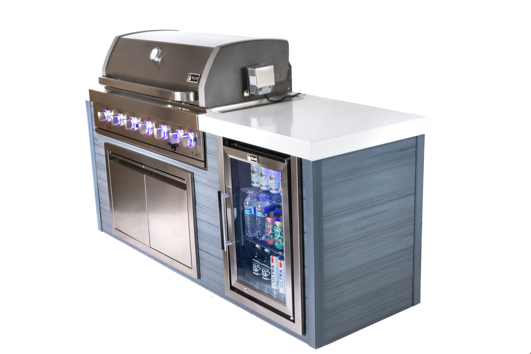 Mont Alpi 6-Burner Stainless Steel Art-wood Outdoor Island Grill