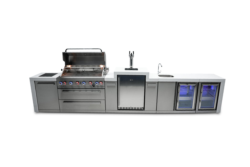 Isla Mont Alpi 805 Deluxe con dispensador de cerveza, centro de bebidas y gabinete refrigerador