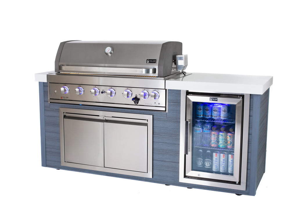 Mont Alpi 6-Burner Stainless Steel Art-wood Outdoor Island Grill