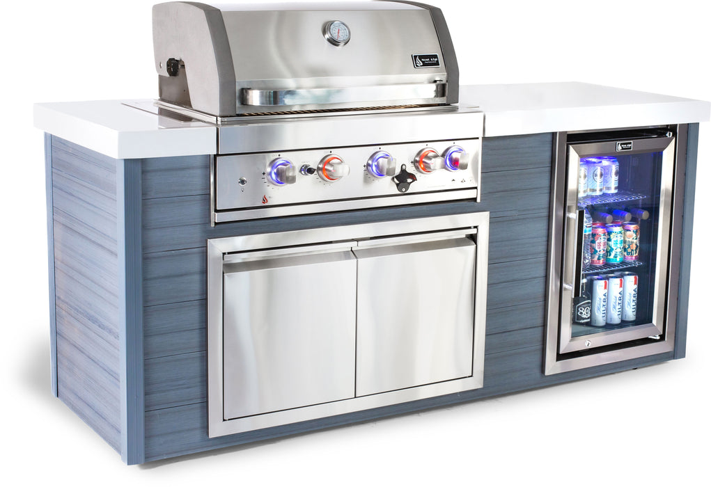 Mont Alpi 4-Burner Stainless Steel Art-wood Outdoor Island Grill
